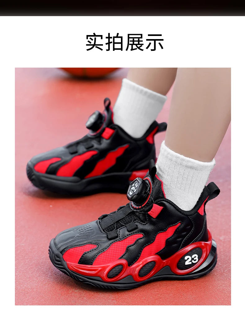 Zapatillas de baloncesto de moda para niños, zapatos deportivos de cuero PU de alta calidad, zapatos casuales para niños y niñas, cómodas zapatillas de gimnasio nuevas