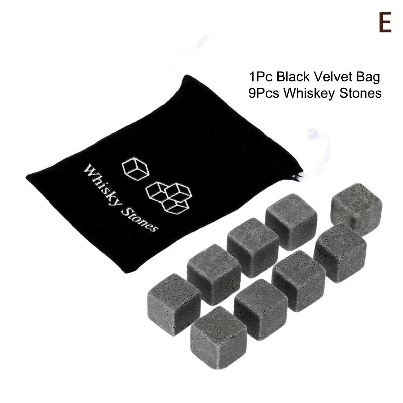 Regalo del Día del Padre para Hombres, Juego de Vasos con Piedras para Whisky, Bloque de Granito para Whisky en Caja de Madera, Regalo para Papá o Esposo