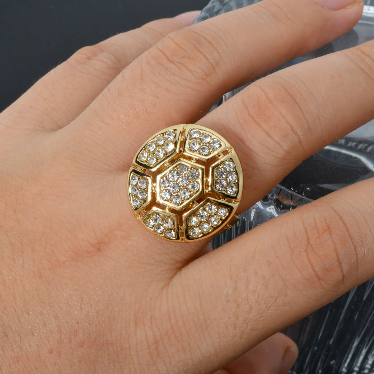 Sunny Jewelry-Conjunto de boda nupcial, circonita de acorita, pendientes chapados en oro clásico, collar, pulsera, anillo para mujer, regalo de aniversario