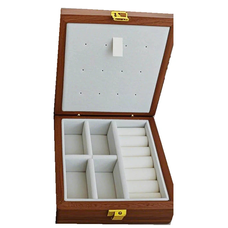 Caja de joyería de madera, pulseras de lujo, anillos, caja expositora, collares, pendientes, escaparate, baratija de mujer, Estuches de almacenamiento de joyería