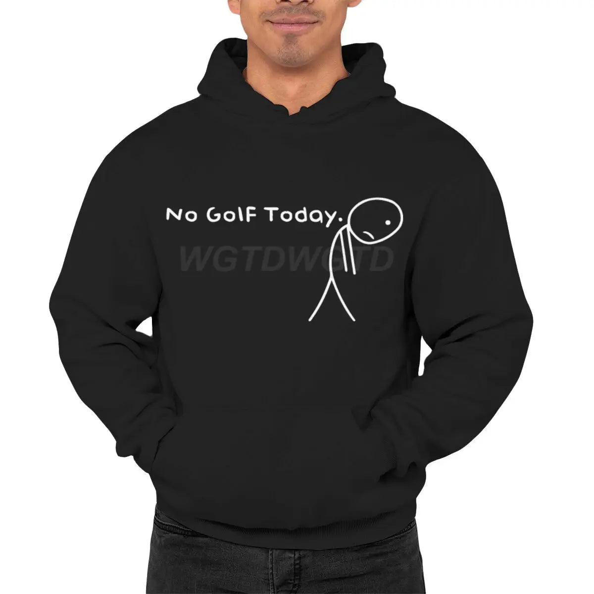 Ropa de hombre No Golf Today divertido triste Stickman golfistas moda ropa de calle Sudadera con capucha Casual divertido ropa de hombre