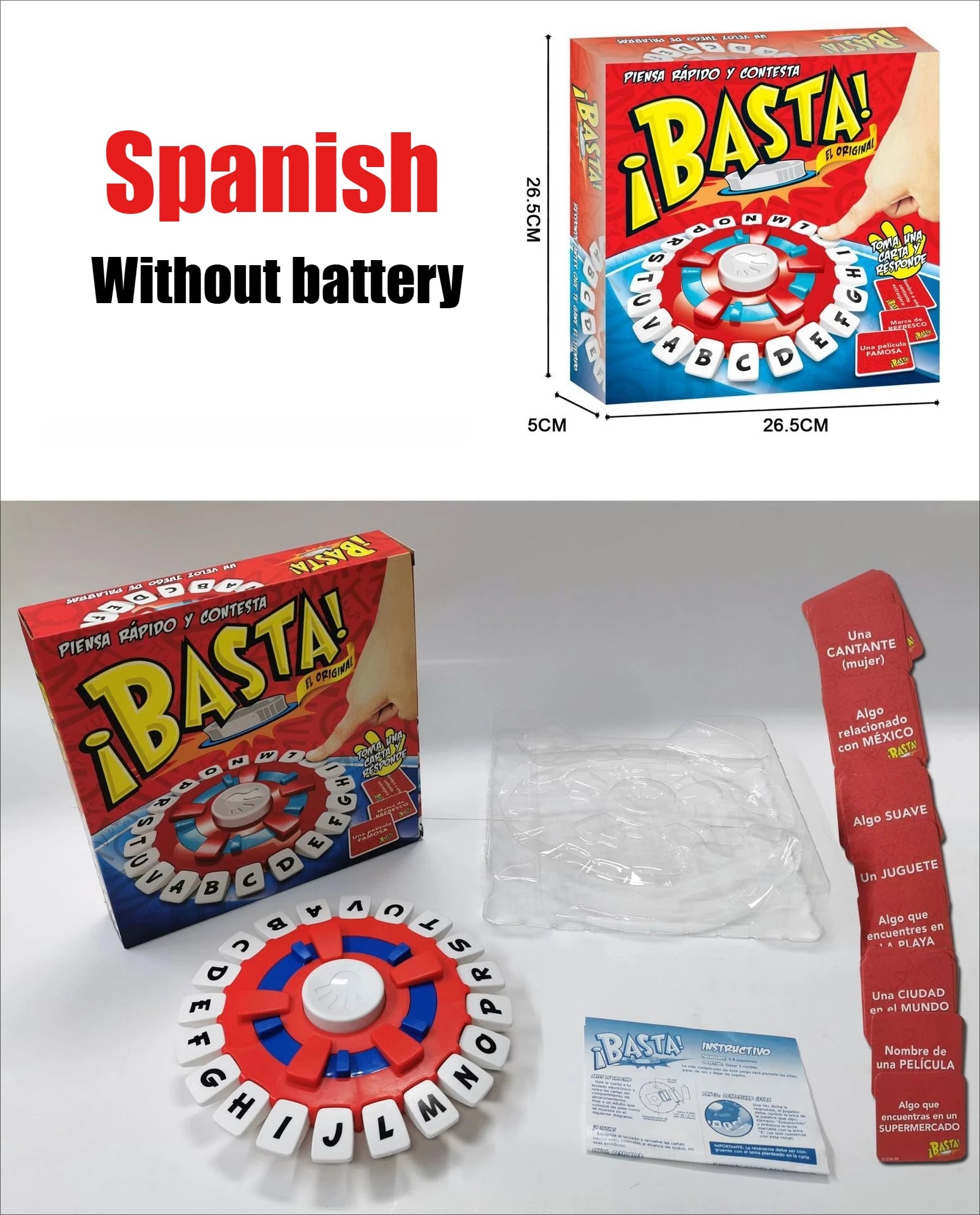 Juego Basta español, juguetes De cartas De reunión familiar De ritmo rápido para adultos y niños, aprendizaje De letras, Lengua española, Juegos De Mesas
