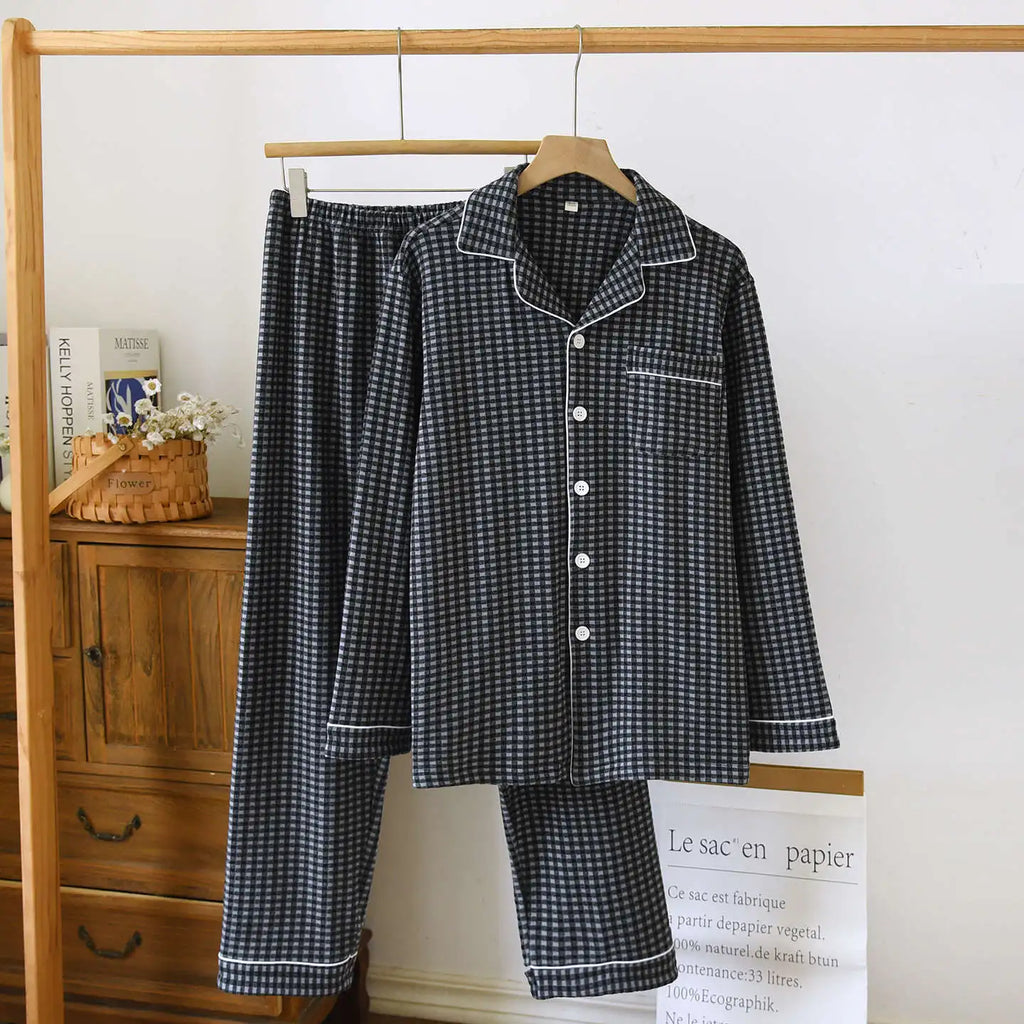 Pijamas de pareja para calentar y mantener el calor, pantalones de manga larga para otoño e invierno, ropa de dormir holgada para mujer, ropa de dormir para hombre