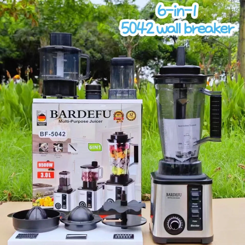 Licuadora de acero inoxidable 6 en 1, 220V, 3L, gran capacidad, corte de verduras y trituradores, picadora de ensalada, picadora de carne, exprimidor