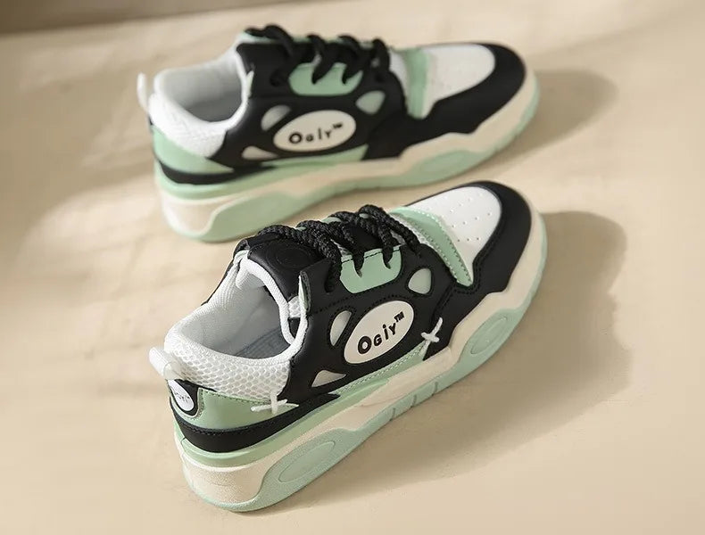 Zapatillas de deporte gruesas para hombre, zapatos de suela suave para correr, informales, de cuero de microfibra, transpirables, con plataforma aumentada de altura