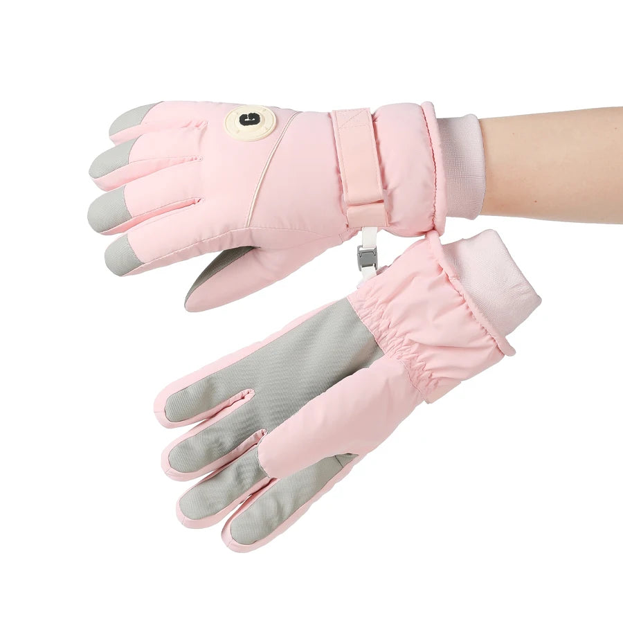 Guantes de esquí para invierno, cálidos y resistentes al frío, gruesos, antideslizantes, impermeables, Montañismo al aire libre, ciclismo, pantalla táctil,