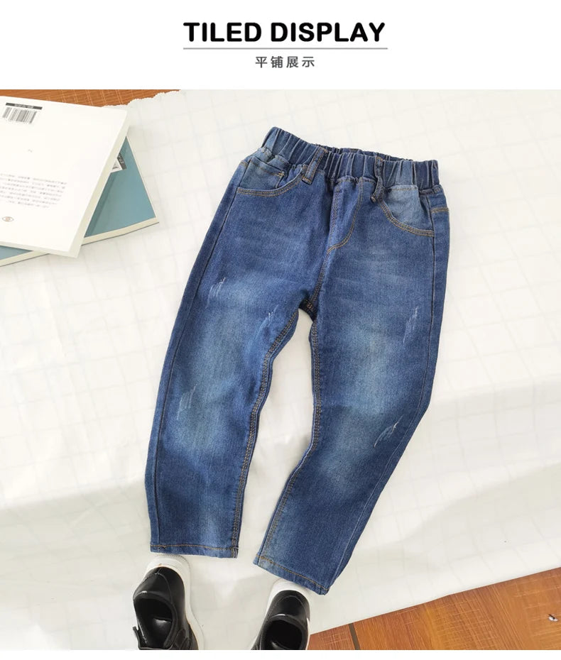 IENENS, pantalones vaqueros a la moda, pantalones largos de mezclilla para niño, pantalones vaqueros ajustados para niños, pantalones vaqueros rectos para niños pequeños de 5 a 13 años, primavera y otoño