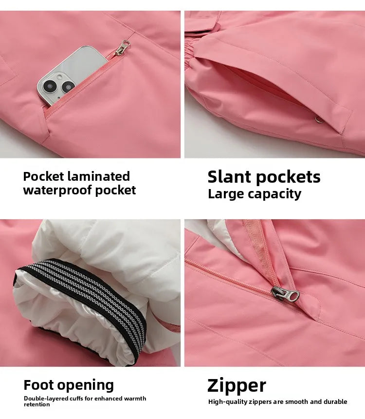 Trajes de esquí para niños, calentador de cuerpo para exteriores, traje de Snowboard, chaqueta térmica + Pantalones, monos de esquí, conjuntos de nieve impermeables para invierno para niños