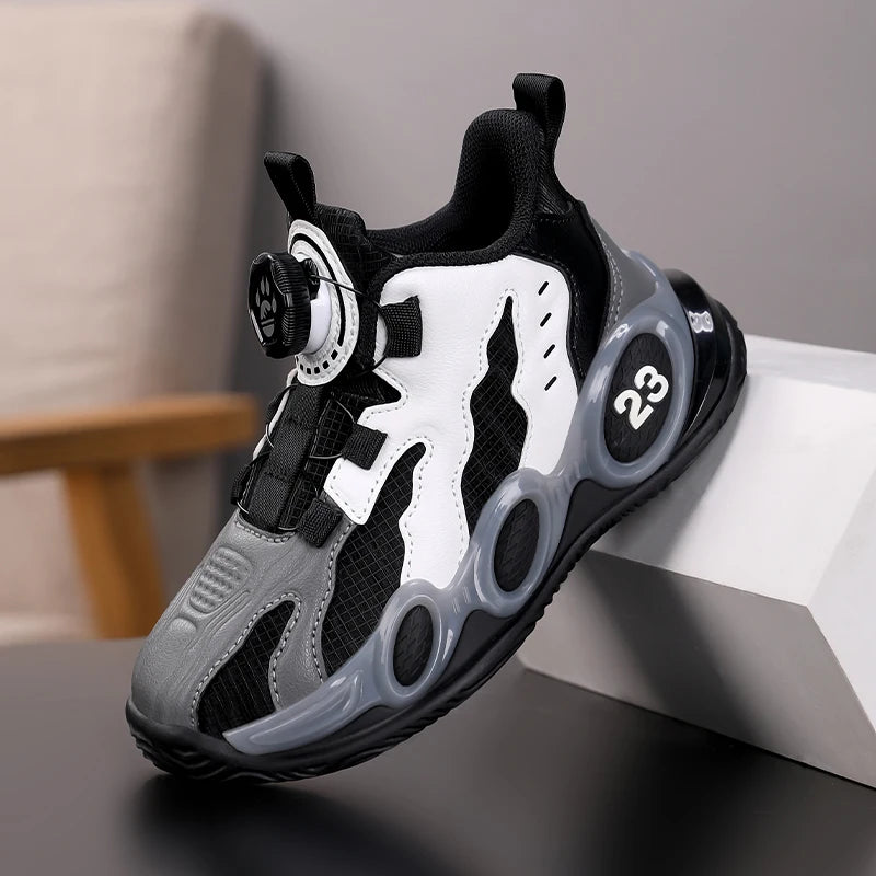 Zapatillas de baloncesto de moda para niños, zapatos deportivos de cuero PU de alta calidad, zapatos casuales para niños y niñas, cómodas zapatillas de gimnasio nuevas