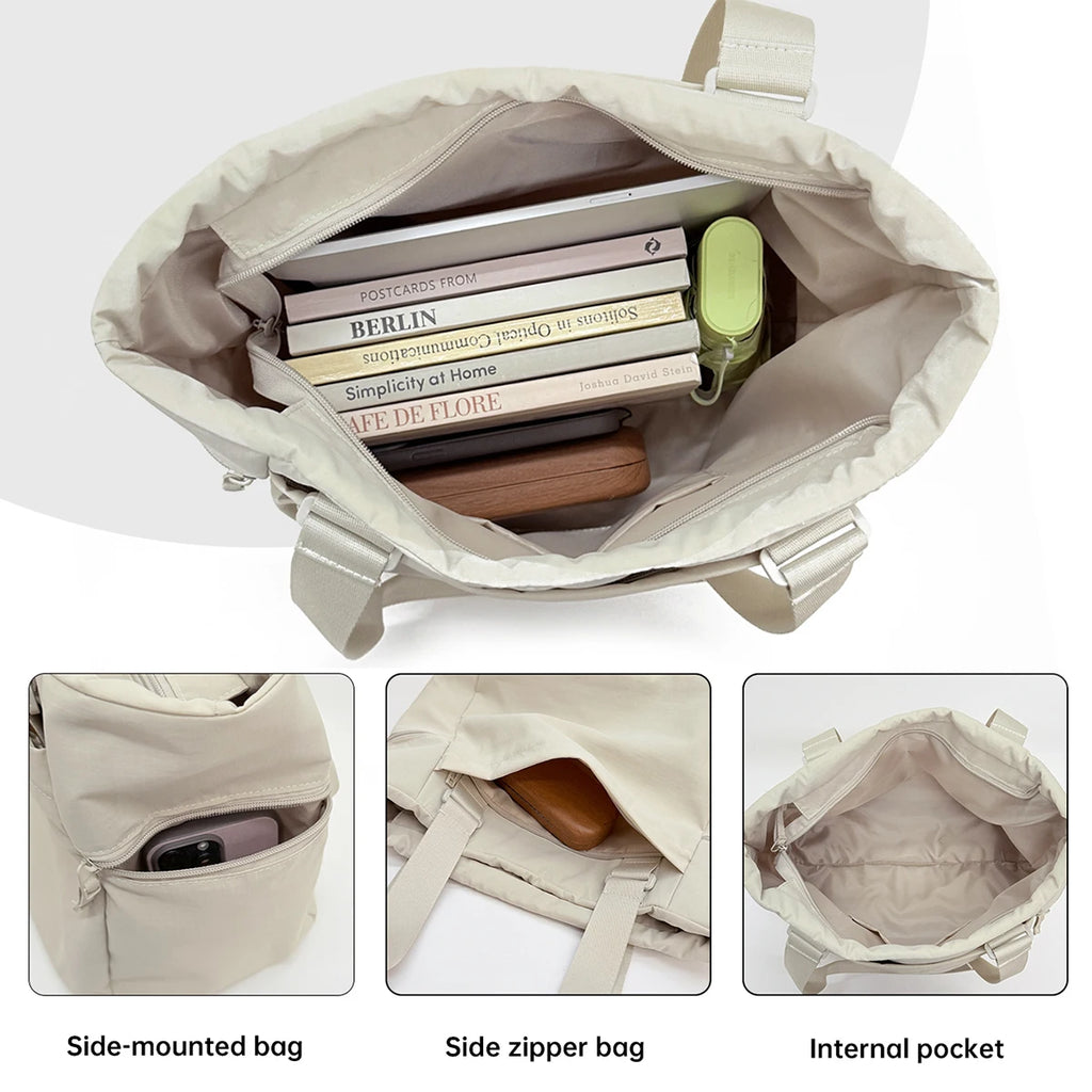 Bolso bandolera de un solo hombro con logotipo personalizado de alta gama para desplazamientos, viajes, estilo perezoso, sensación relajada, bricolaje para estudiantes universitarios