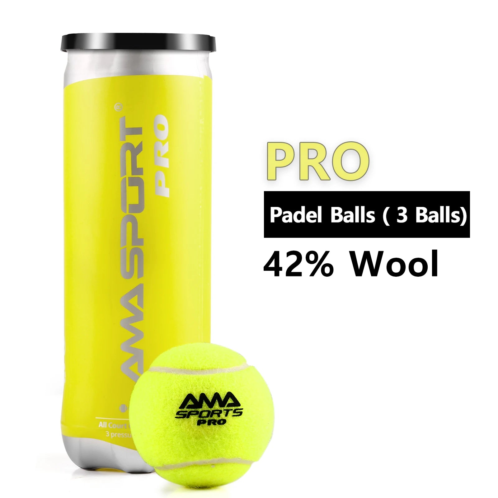 Padel Court Balls - Pelotas de padel duraderas de grado de torneo para jugadores profesionales y aficionados - Pelotas de padel de rebote óptimo