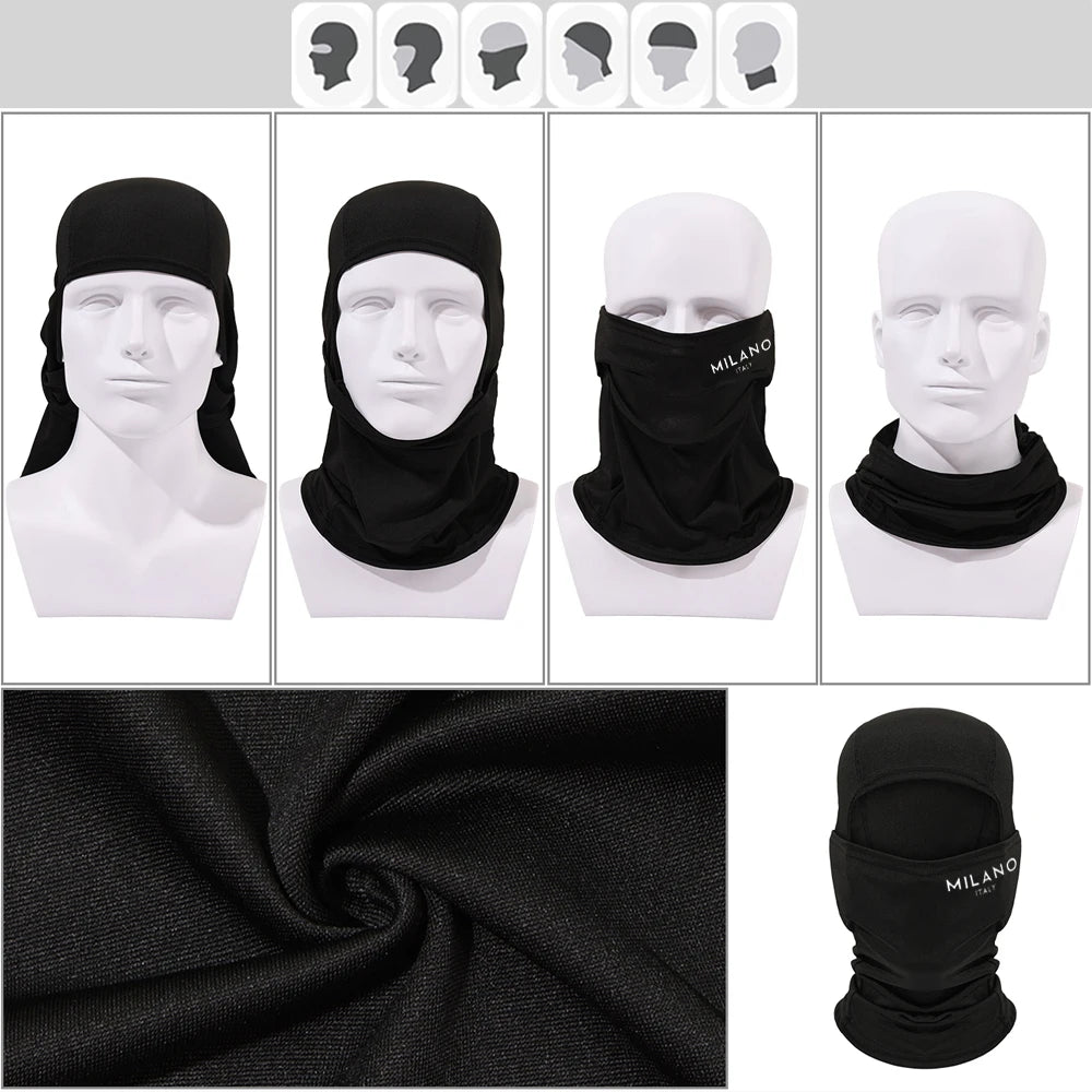 [Pasamontañas BACKWOODS] - Diseño Transpirable de Seda Helada, Diseño con Estampado MILANO, Apto para Deportes al Aire Libre, Protección Solar, Máscara de Esquí