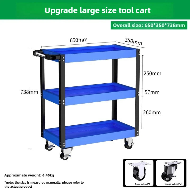 BaoLian-carro de herramientas de taller mecánico, carrito de herramientas con ruedas de freno, caja de herramientas, organizador de gabinete, soporte, estantes de banco de trabajo de garaje