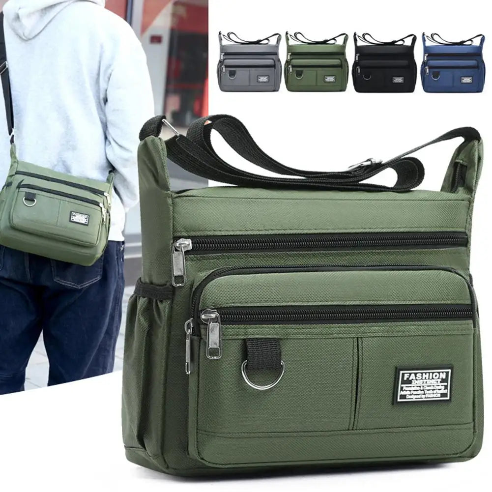 Bolso cruzado para hombre, bolsos de un solo hombro, bolsa de almacenamiento con múltiples bolsillos de gran capacidad, bolso de moda, bolsos cruzados de negocios