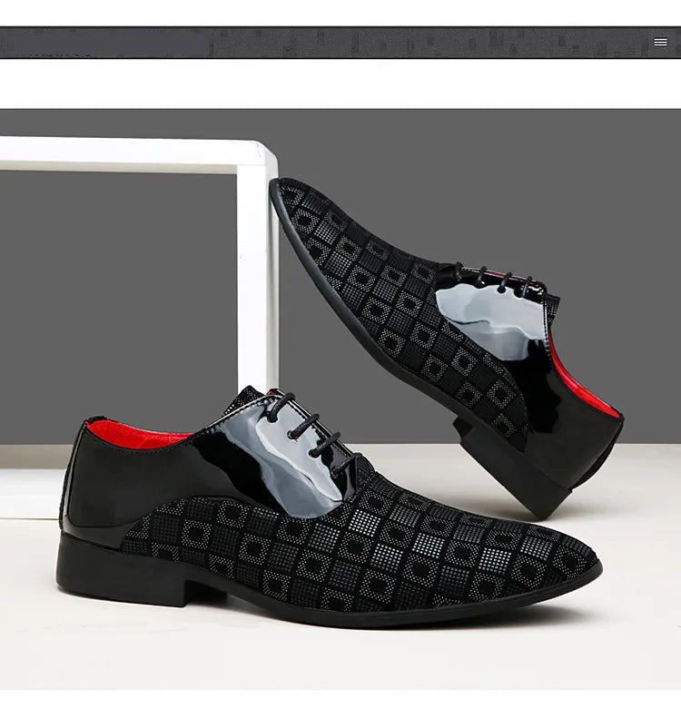 Zapatos de cuero informales rojos elegantes para hombre, zapatos de vestir con cordones y punta estrecha, zapatos formales cómodos, zapatos de vestir para hombre