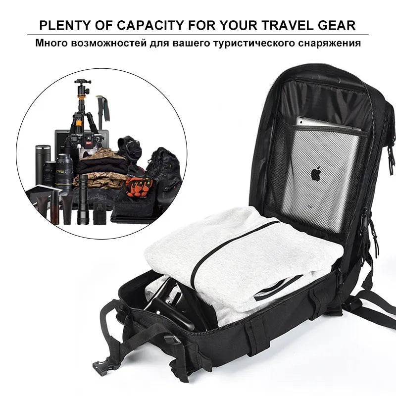 Bolsa de camuflaje de 25L para hombre, mochila táctica Molle Bug Out, impermeable, para acampar, cazar, pesca, senderismo y senderismo