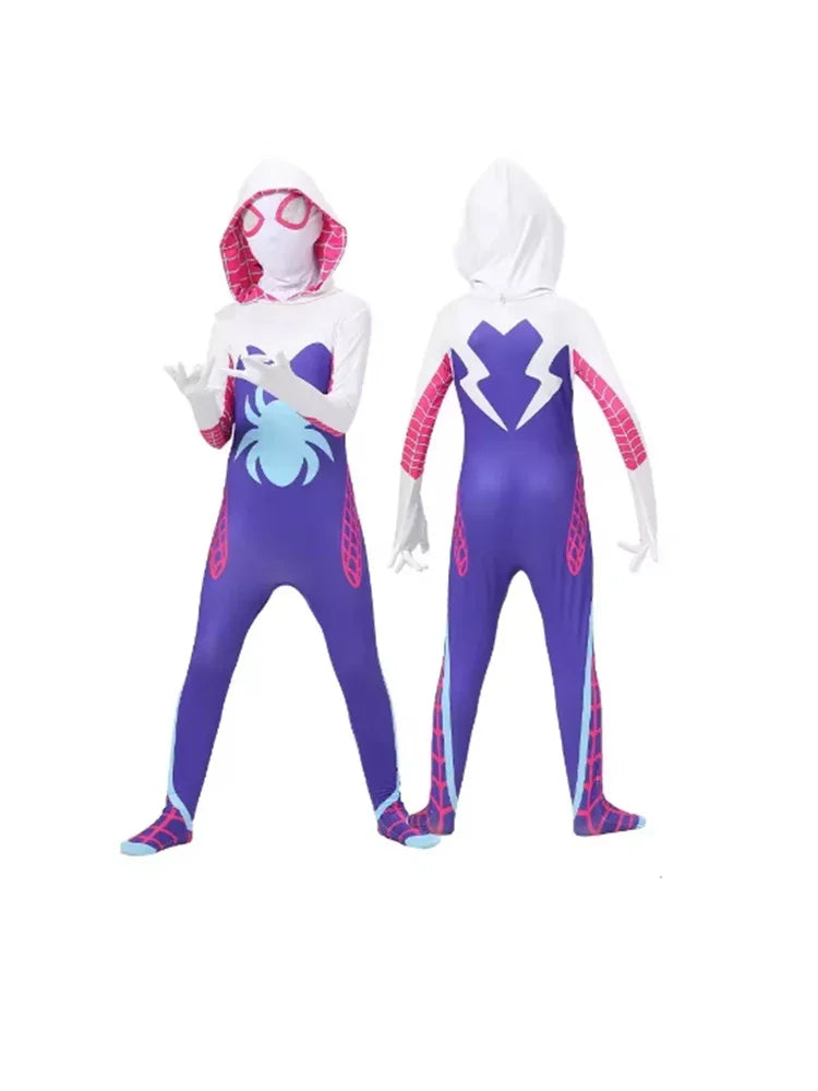 Disfraz de araña Gwen Stacy para niños y adultos, disfraz de Gwenstacy, mono de superhéroe, mono para mujeres y niñas, ropa de Halloween y Navidad, regalo