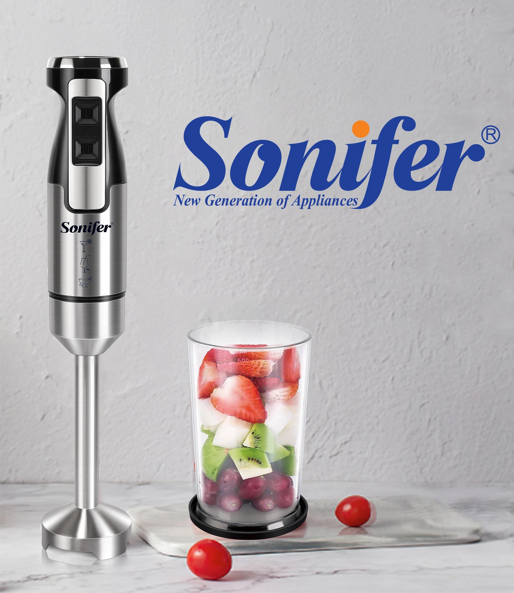 Sonifer-batidora de mano para cocina, mezclador eléctrico de alimentos por inmersión, trituradora de hielo, picadora de carne y verduras, 500W