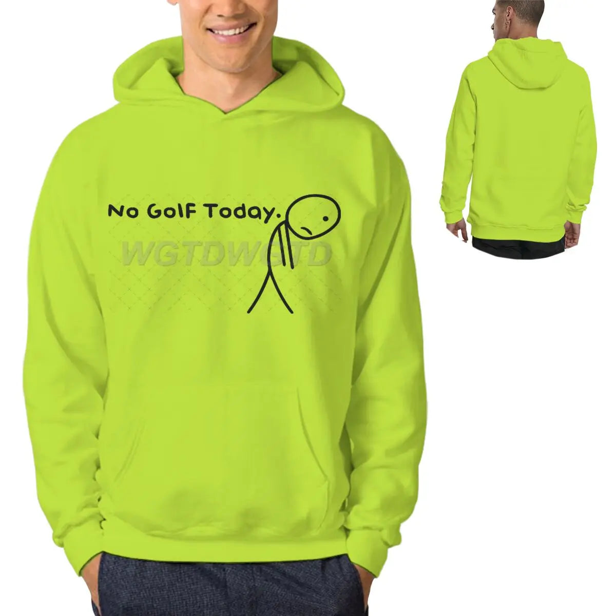 Ropa de hombre No Golf Today divertido triste Stickman golfistas moda ropa de calle Sudadera con capucha Casual divertido ropa de hombre