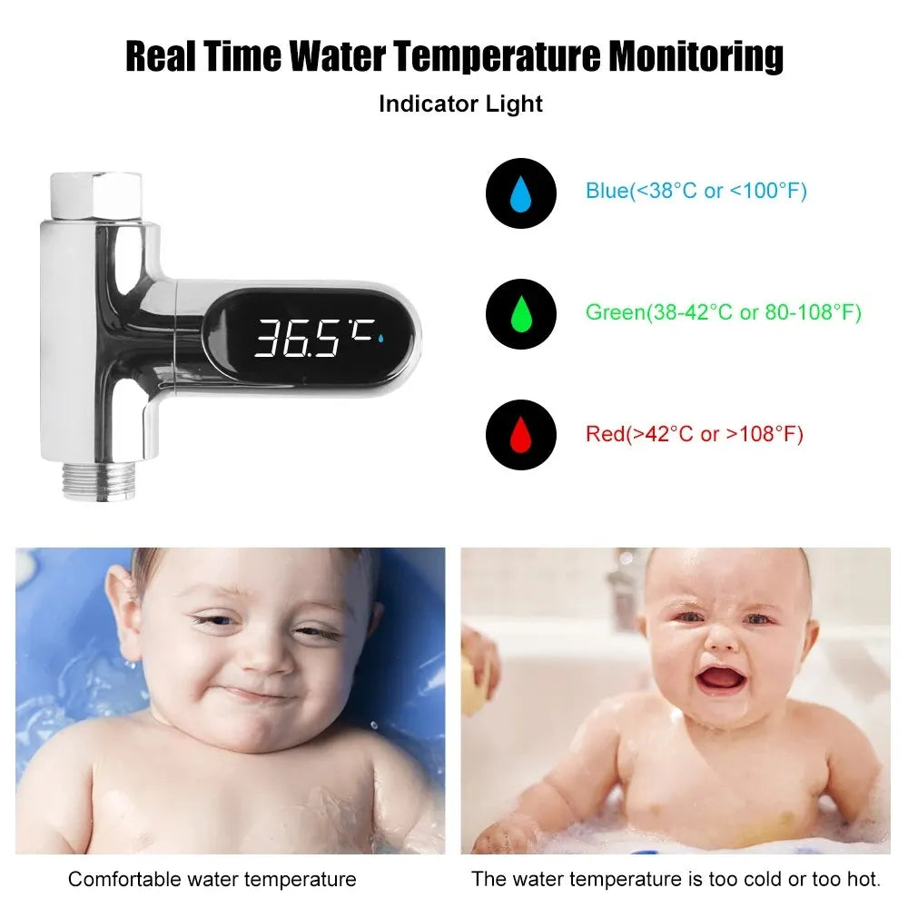 Monitor de temperatura del agua para bañera de hidromasaje, pantalla LED eléctrica para el hogar, grifos de ducha, termómetro de agua, medidor de temperatura de baño