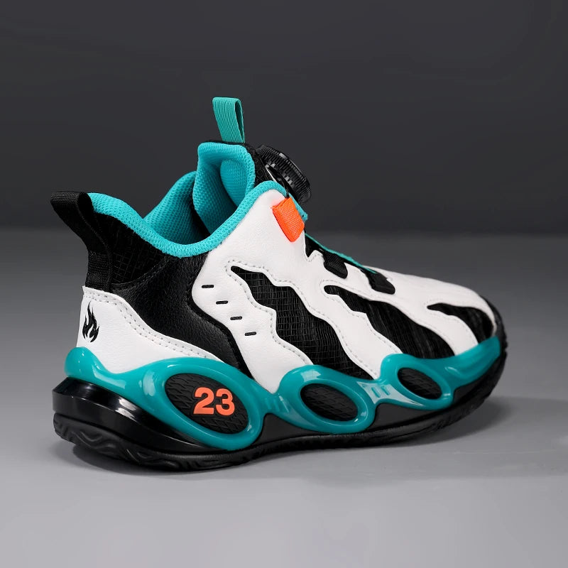 Zapatillas de baloncesto de moda para niños, zapatos deportivos de cuero PU de alta calidad, zapatos casuales para niños y niñas, cómodas zapatillas de gimnasio nuevas