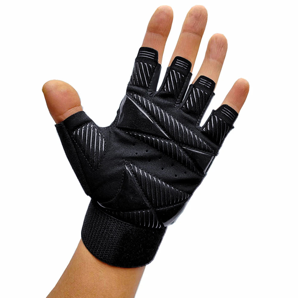 Guantes de Fitness levantamiento de pesas mancuernas culturismo Crossfit Pull Ups entrenamiento guantes de gimnasio para hombre