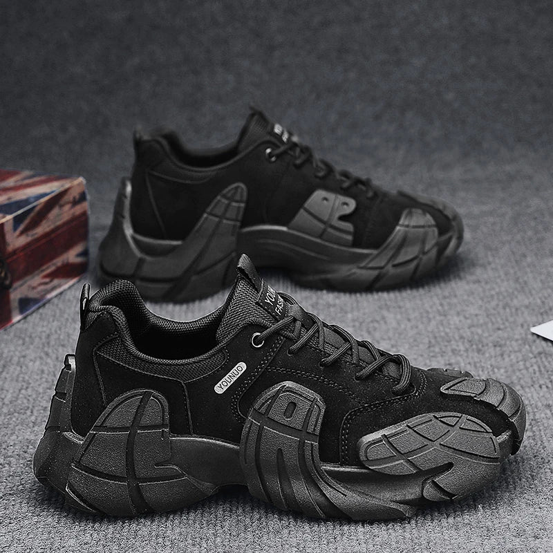 Zapatillas de deporte informales de talla grande 45, zapatos deportivos con suela de pulpo de diseñador para hombre, zapatos de gimnasio con plataforma aumentada de altura de tela de cuero de moda