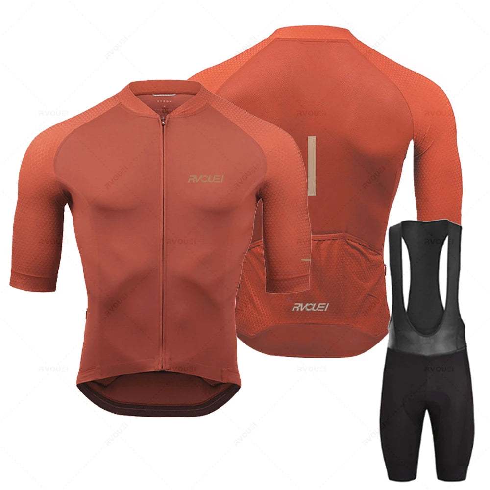 2025 Rvouei Pro Team Ropa de bicicleta hombres nueva Ropa de bicicleta de carretera Ropa de carreras transpirable Ciclismo Jersey conjunto Ropa Ciclismo Maillot