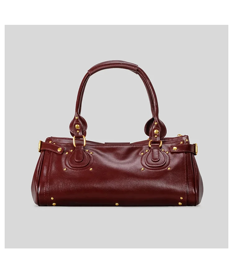 Bolso con Cabeza de Candado Retro, Bolso con Almohada con Remaches, Bolso de Chica Estilo Millennium, Bolso Cruzado para Ir al Trabajo