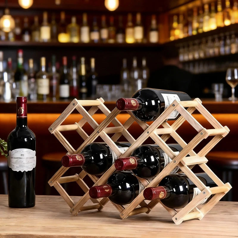 Estantes Apilables para Almacenamiento de Vino, Estantes de Madera para Botellas, Utensilios para Bar en Casa, Gabinetes para Vino, Herramientas de Bar, Artículos para el Hogar