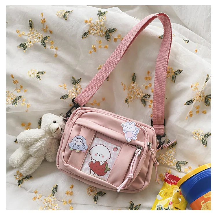 Nuevo Bolso Kawaii para niñas, novedad de 2024, Bolso transparente JK, Bolso cruzado pequeño para mujeres, bolsos y Bolsos de hombro, Bolso Itabag