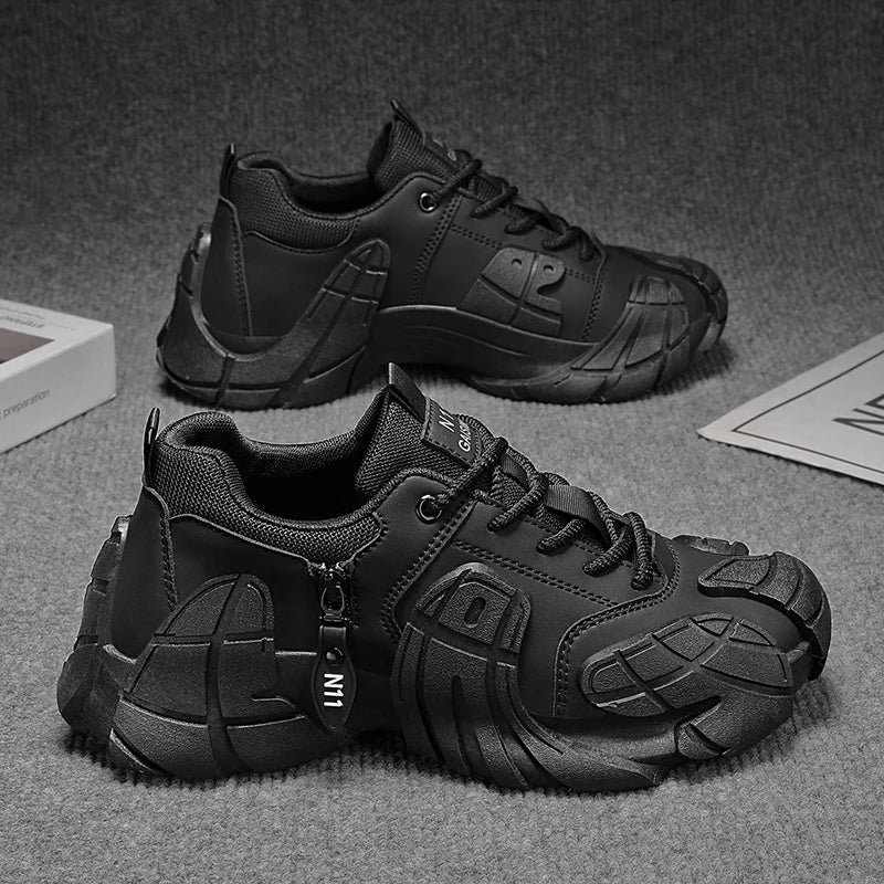 Zapatillas de deporte informales de talla grande 45, zapatos deportivos con suela de pulpo de diseñador para hombre, zapatos de gimnasio con plataforma aumentada de altura de tela de cuero de moda