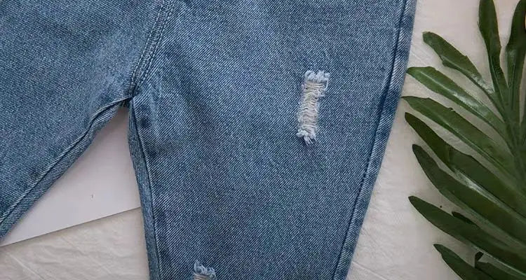 Pantalones vaqueros informales rasgados para niños, ropa de otoño para niñas pequeñas, pantalones bombachos holgados para bebés de 2, 3, 4 y 5 años