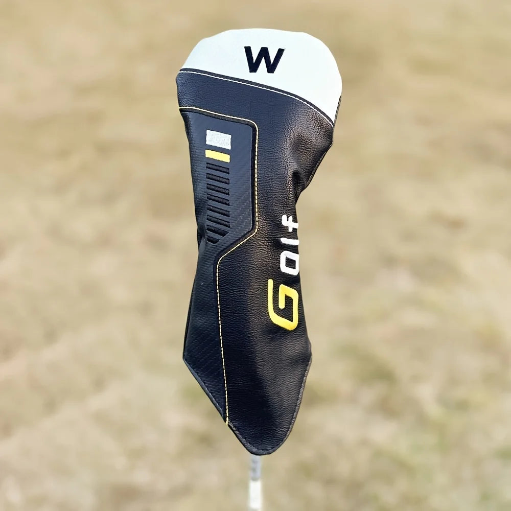 Juego de fundas para cabeza de palo de Golf, Material PU bordado resistente, cubierta protectora para palos de Golf resistente al agua y duradera, 1/4 Uds.
