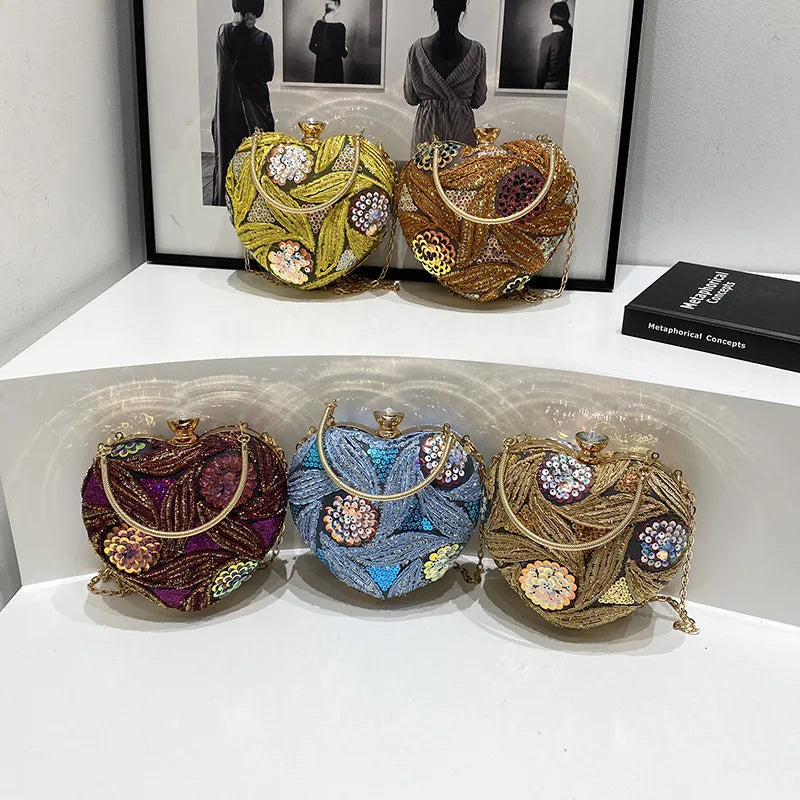 Bolso de mano para mujer 2026Nuevos bolsos de hombro con lentejuelas a la moda europea y americana, bolso de noche de mano Retro para celebridades de Internet