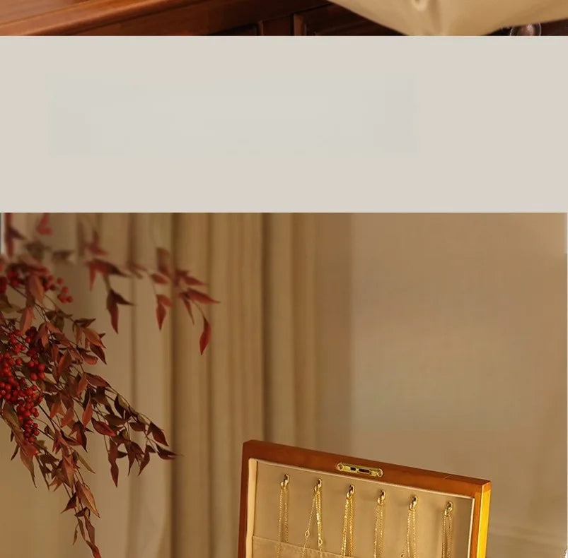 Caja de almacenamiento de joyería de madera de nogal, cajas de mano para pulseras y pendientes, estuche de exposición para collares, organizador grande, Estuches para joyería