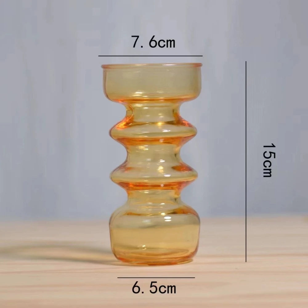 Jarrones coloridos, adornos de vidrio, decoraciones de escritorio, ramos de flores secas, salas de estar, arreglos florales, jarrones Vintage