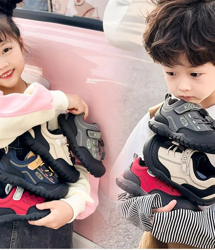 Zapatos deportivos para niños, zapatillas de deporte con suela blanda y punta superior, antideslizantes, cómodas, 2025, nueva moda, zapatos informales para niños y niñas