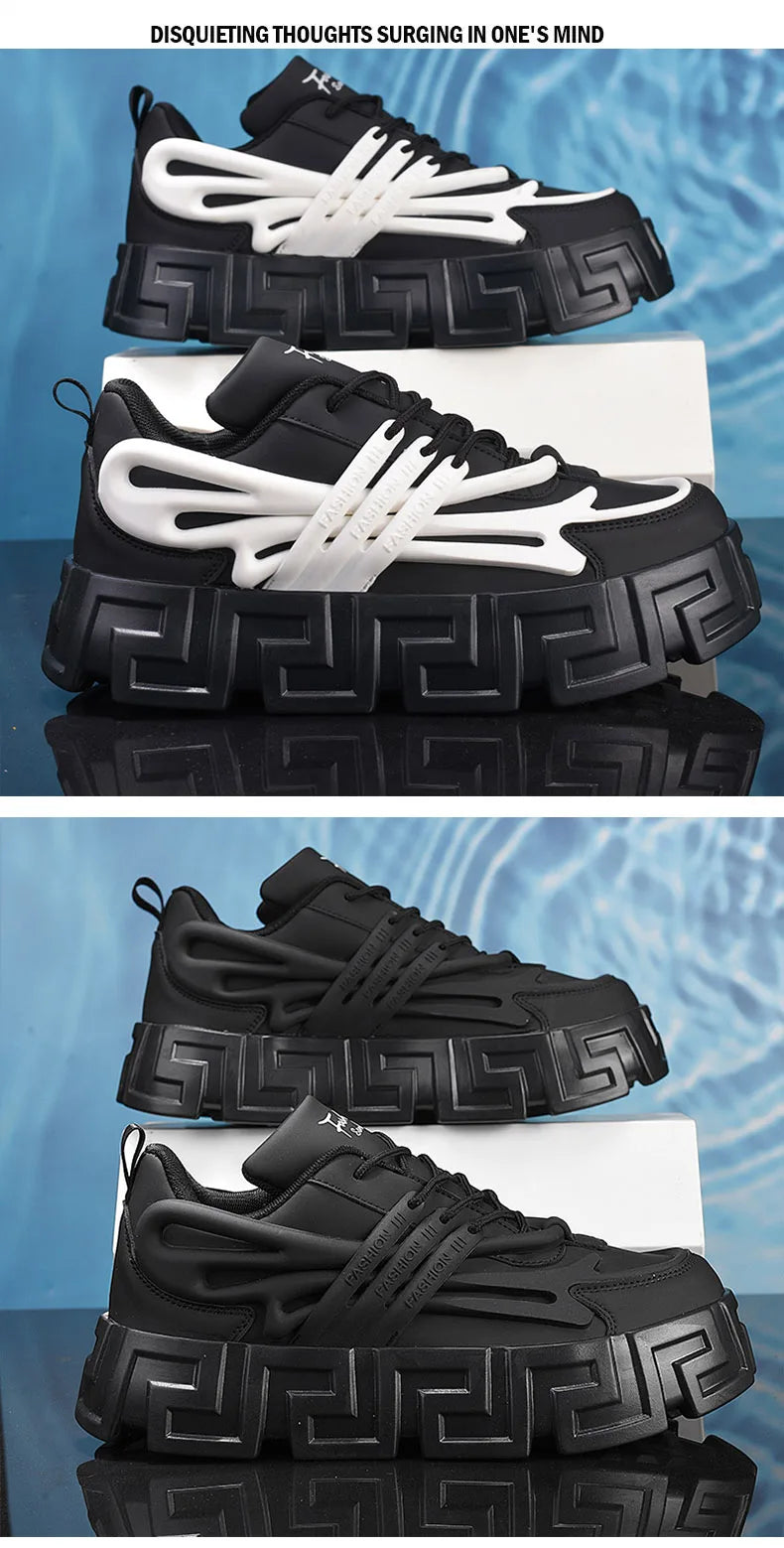 Zapatos informales para hombre, zapatos para caminar de estilo callejero, zapatillas de deporte con suela gruesa, zapatillas de baloncesto para correr, zapatillas vulcanizadas 2023 para hombre