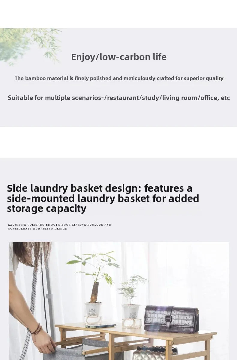 Cesta de lavandería multifuncional de tela de bambú, estante de almacenamiento ordenado para dormitorio, sala de estar, solución organizadora de baño