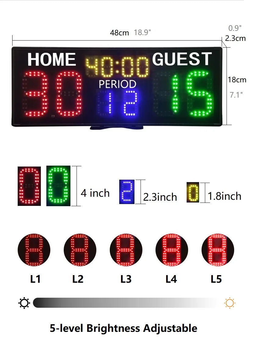 Tablero de puntuación de partido de entrenamiento de tenis profesional portátil, marcador Digital de cancha de Padel electrónica LED con Control de muñeca