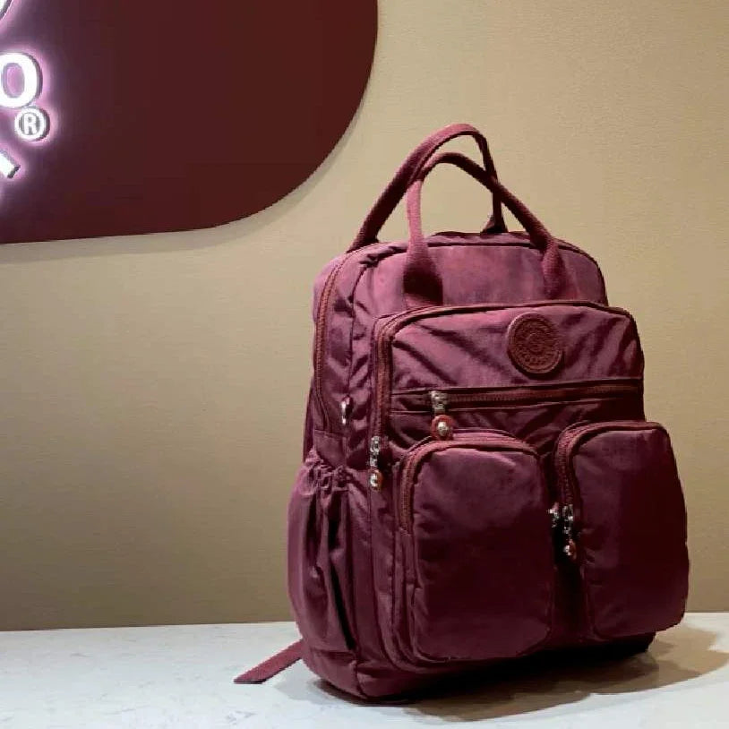 Mochila de moda para mujer, impermeable, de nailon, con mango suave, sólido, multibolsillo, con cremallera de viaje, mochilas escolares femeninas, mochila para ordenador portátil