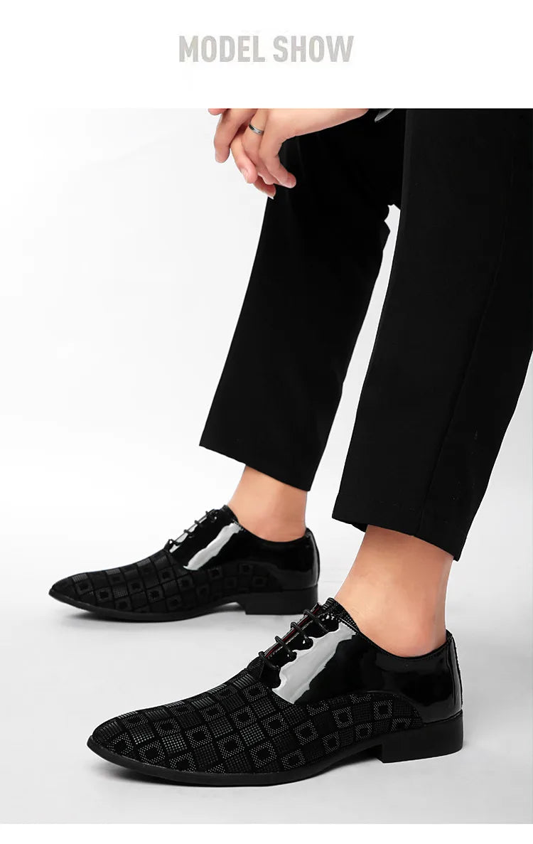 Zapatos de cuero informales rojos elegantes para hombre, zapatos de vestir con cordones y punta estrecha, zapatos formales cómodos, zapatos de vestir para hombre