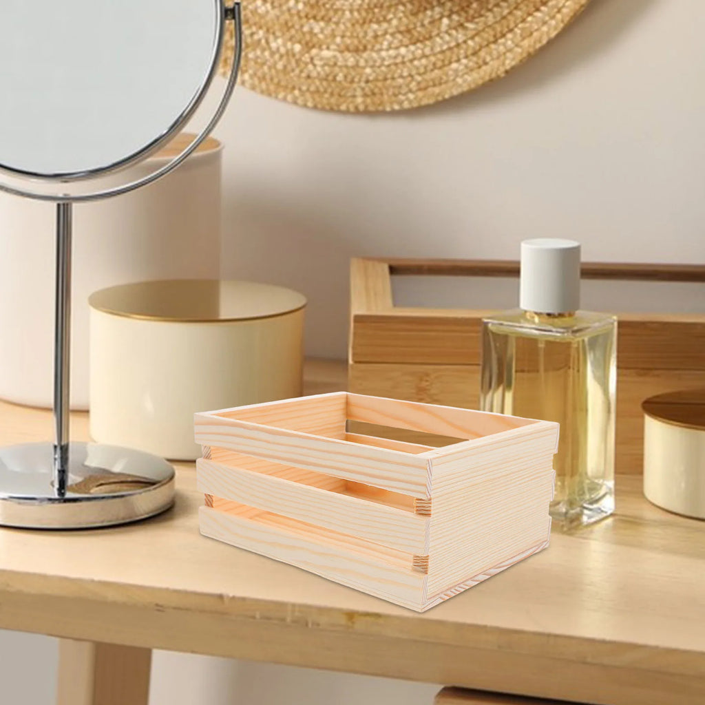 Mini caja de almacenamiento de madera, organizador de escritorio de diseño hueco para mesa de estudio de oficina, cesta de madera pequeña, caja de almacenamiento multifunción