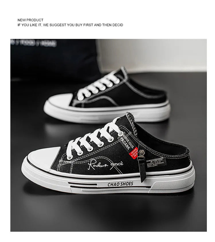 Zapatillas deportivas para hombre, zapatillas de lona transpirables con punta cerrada, mocasines a la moda para hombre, Zapatos para caminar al aire libre 2025, Zapatos de hombre