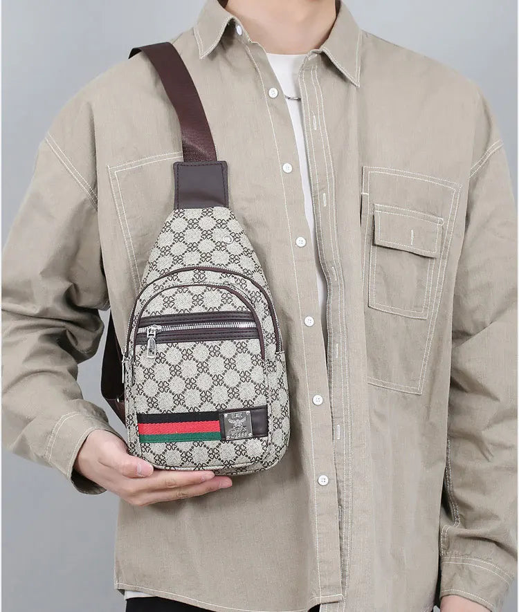 Bolso Mensajero Multifuncional para Hombre, Bolso de Hombro, Bolso Casual Cruzado con Orificio para Auriculares