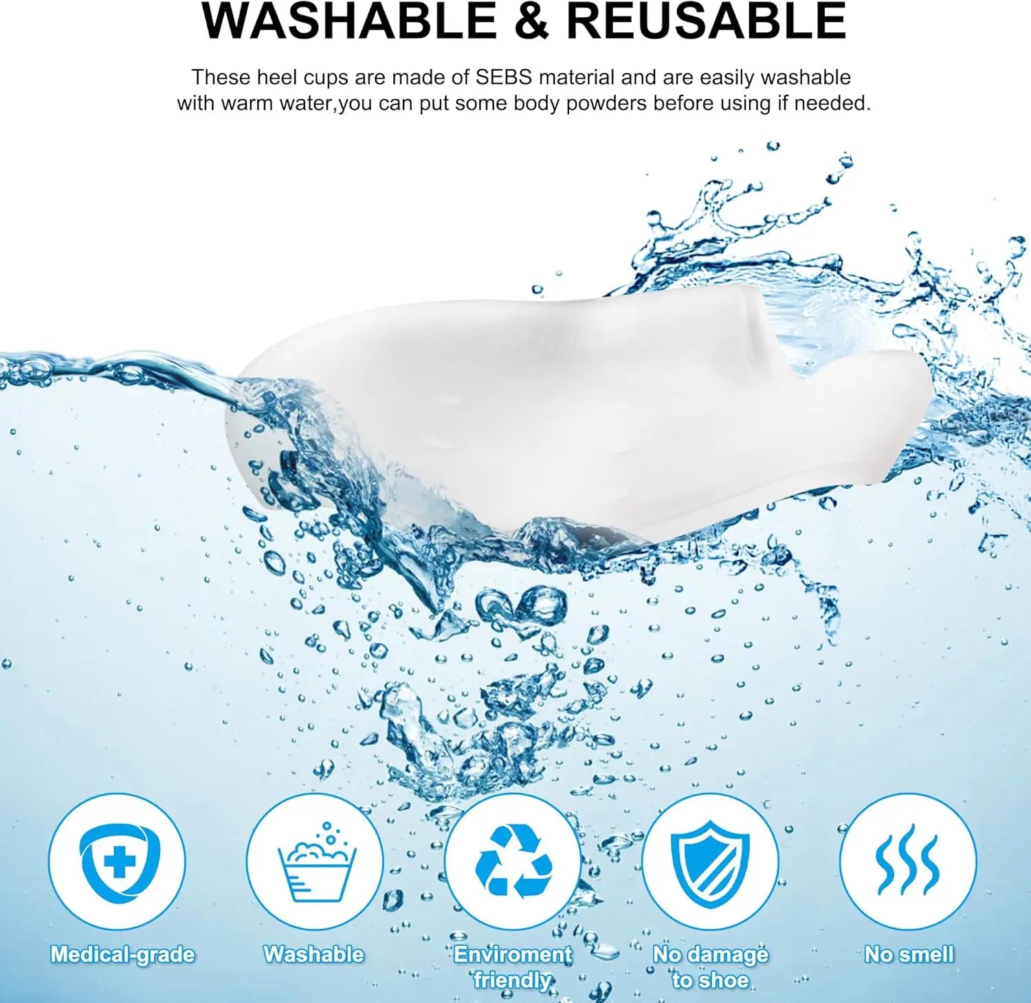 Mangas de Gel para el talón para mujeres y hombres, alivio de la fascitis Plantar, reparación del talón agrietado, almohadillas de Gel hidratantes, Protector de cojín para el dolor en el talón