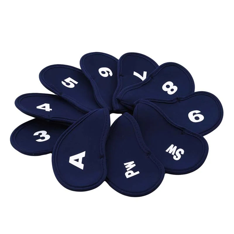 10 Uds. Fundas protectoras para cabeza de hierro para palos de Golf portátiles, juego de fundas para cabeza de Golf, Protector para cabeza, suministros de Golf