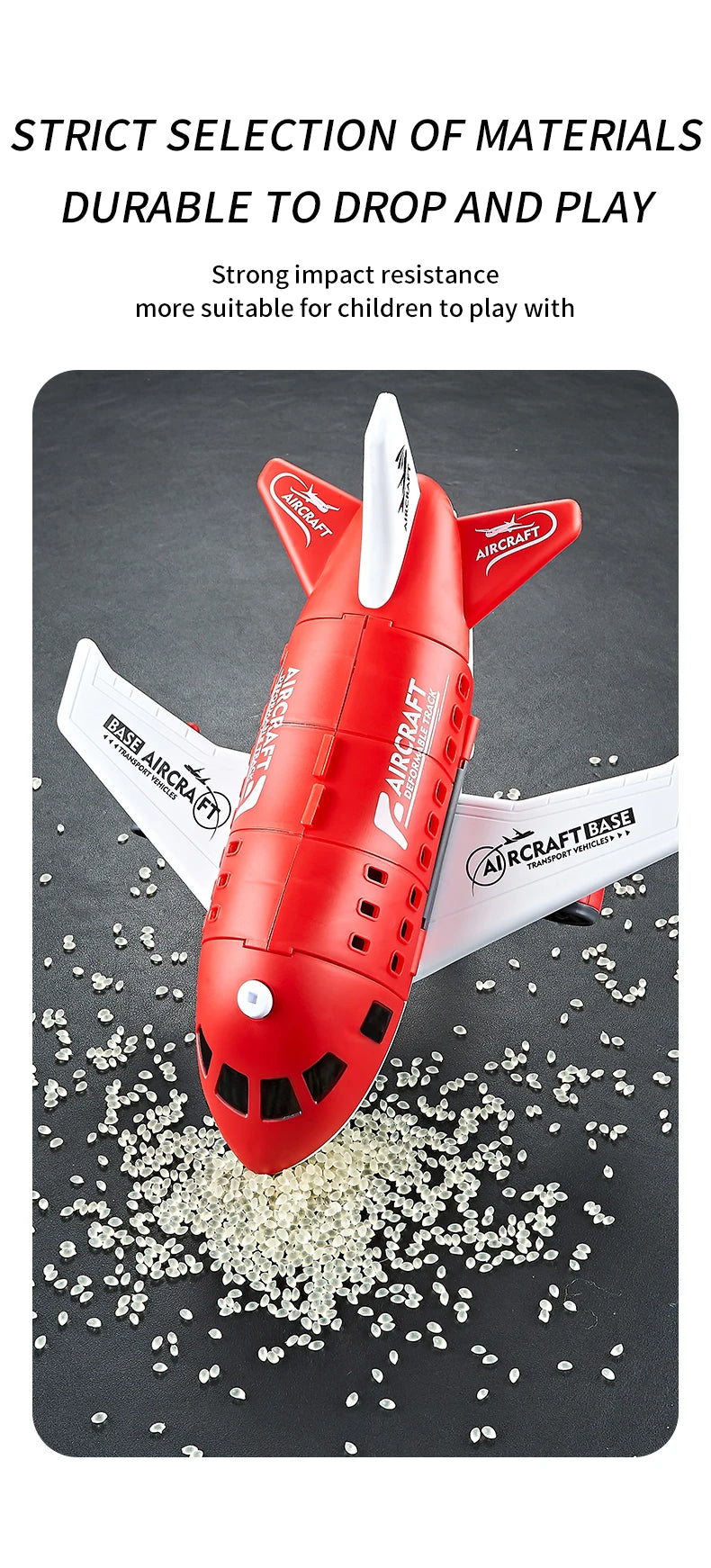 Modelo de avión para niños, juguetes, modelo inercial, aviones de simulación, juguetes multifuncionales, 3 coches aleatorios, 1 helicóptero, 6 señales de tráfico