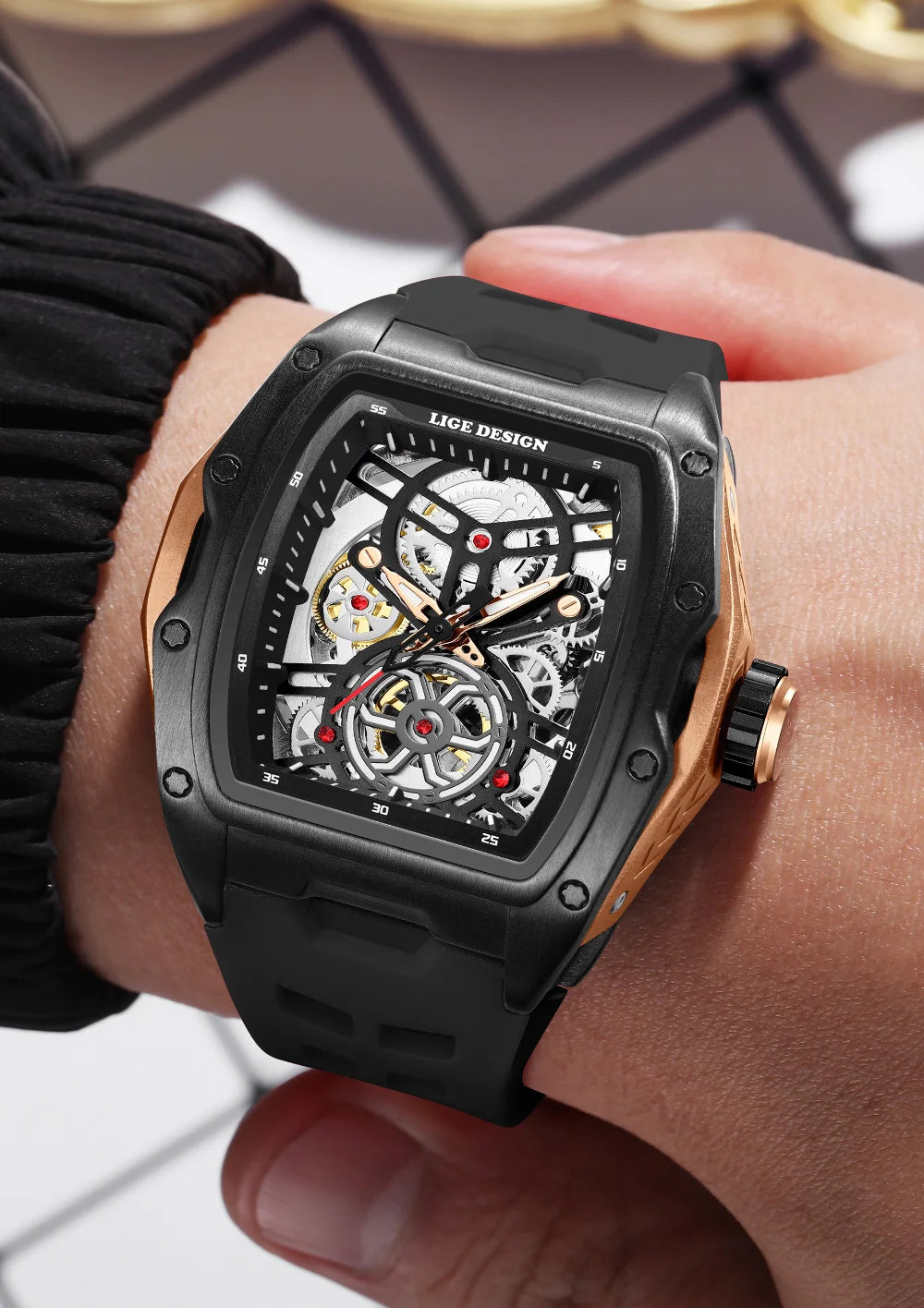 Reloj LIGE 2026 Nuevo de Lujo para Hombre, Deportivo, Automático, Mecánico, con Correa, Reloj de Pulsera Masculino